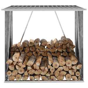 Vrtna lopa za drva pocinkano jeklo 163x83x154 cm sive barve