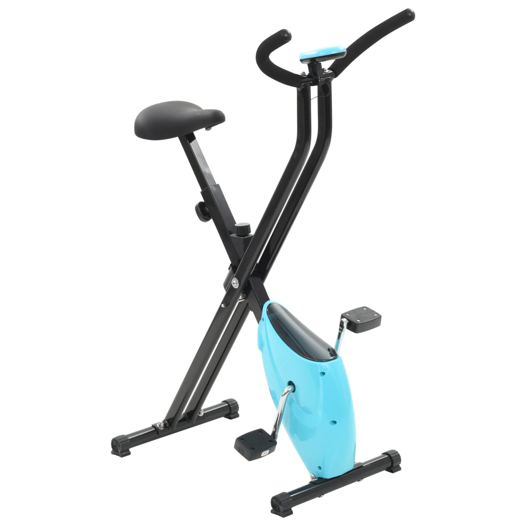 vidaXL Bicicletă fitness X-Bike cu curea de rezistență, albastru vidaXL