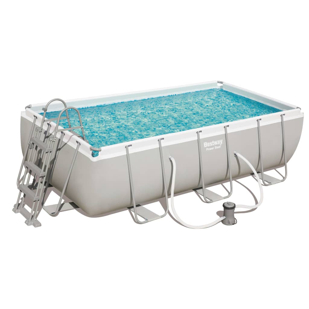 VidaXL - Bestway Power Steel Zwembadset rechthoekig 56441