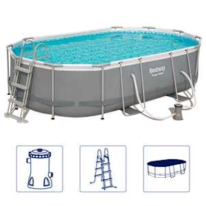 Bestway Bazén Power Steel s příslušenstvím oválný 488x305x107 cm 56448 - obrázek 2