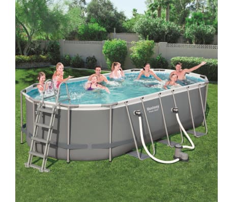 Bestway Ensemble de piscine Power Steel Ovale 549x274x122 cm 56710