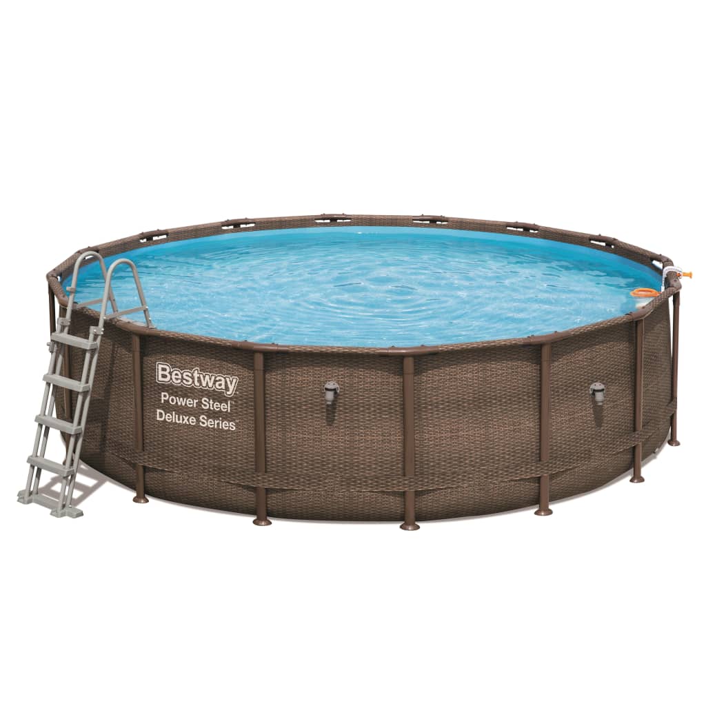 Bestway Jeu de piscine rond Power Steel Deluxe Series 488x122 cm 56666