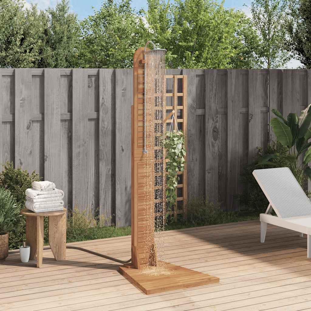 vidaXL Gartendusche Massivholz Teak 70x75x204 cm