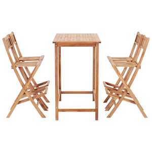 vidaXL Baro baldų komplektas, 5d., tikmedž. masyv.