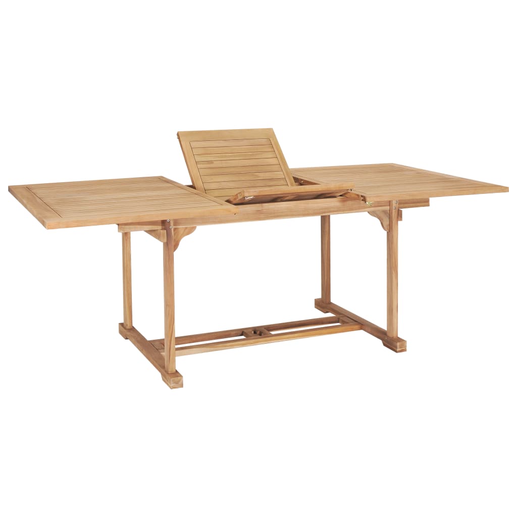 vidaXL Garten-Ausziehtisch 150-200x100x75 cm Massivholz Teak