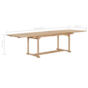 Rozkládací zahradní stůl (180–280) x 100 x 75 cm masivní teak - obrázek 10