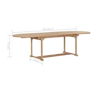 9dílný zahradní jídelní set 180–280 x 100 x 75 cm teakové dřevo - obrázek 14