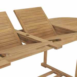 9dílný zahradní jídelní set 180–280 x 100 x 75 cm teakové dřevo - obrázek 8
