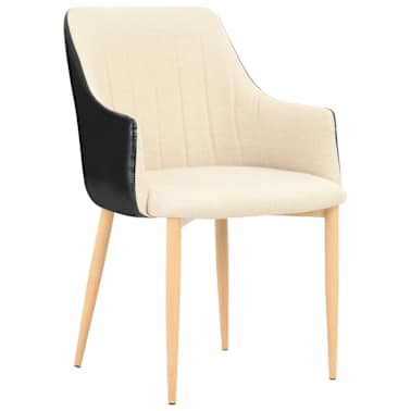 vidaXL Eetkamerstoelen 2 st stof zwart en crème | vidaXL.nl Ergo Eetkamerstoel 2 st. | Haco.nu