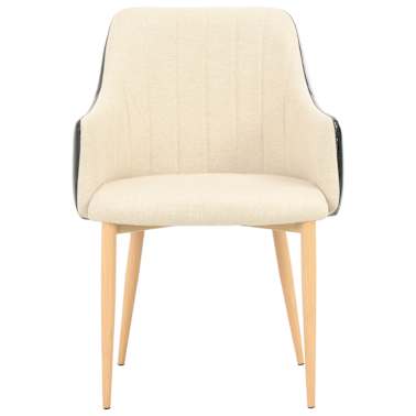 vidaXL Eetkamerstoelen 2 st stof zwart en crème | vidaXL.nl Ergo Eetkamerstoel 2 st. | Haco.nu