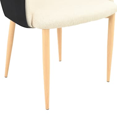 vidaXL Eetkamerstoelen 2 st stof zwart en crème | vidaXL.nl Ergo Eetkamerstoel 2 st. | Haco.nu