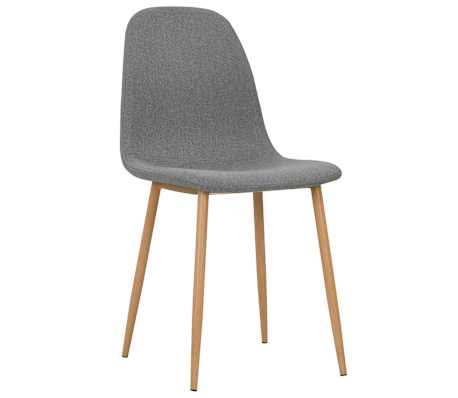 vidaXL Valgomojo kėdės, 4vnt., &scaron;viesiai pilkos, audinys