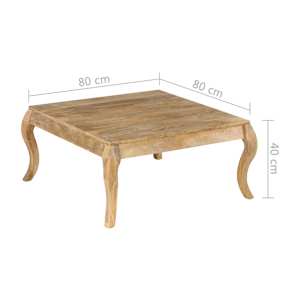 Konferenční stolek 80 x 80 x 40 cm masivní mangovníkové dřevo - obrázek 7