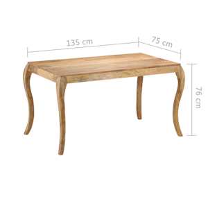 Jídelní stůl 135 x 75 x 76 cm masivní mangovníkové dřevo - obrázek 5