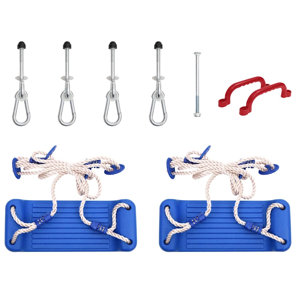 Alternativ bild 1 för VidaXl Gungsitsar 2 st Blå Med Rep 37X15 Cm Polyeten