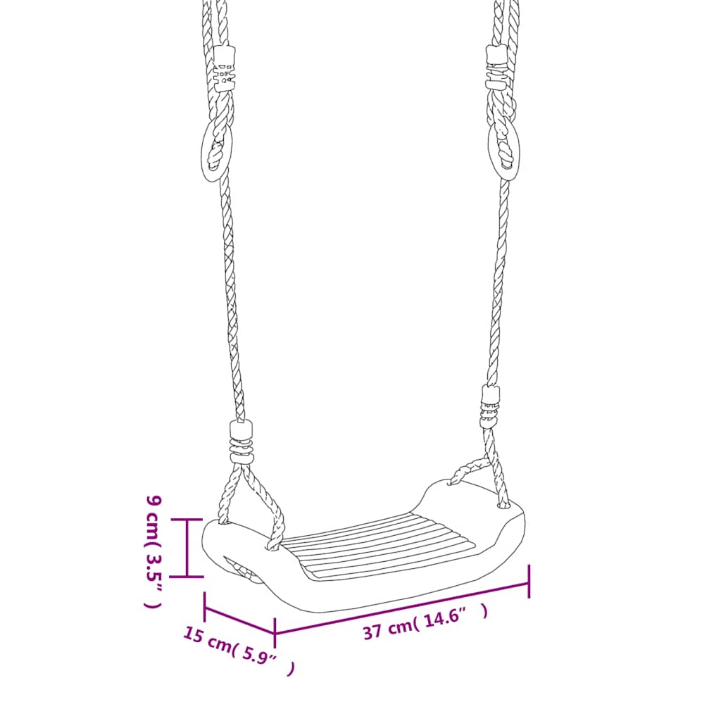 Leagăne cu frânghii, 2 buc., albastru, 37x15 cm, polietilenă [6]