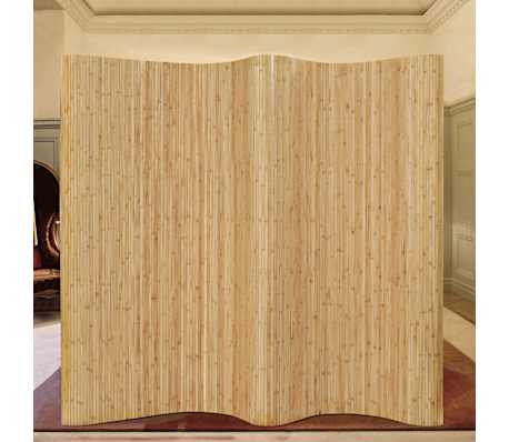 VidaXL Paravent Séparateur Bambou 250 X 165 Cm - Cloison Pliante 3-4-5 Panneaux - Intimité Naturelle Marron / Gris / Blanc