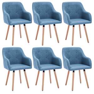 Jídelní židle 6 ks modré textil - obrázek 2