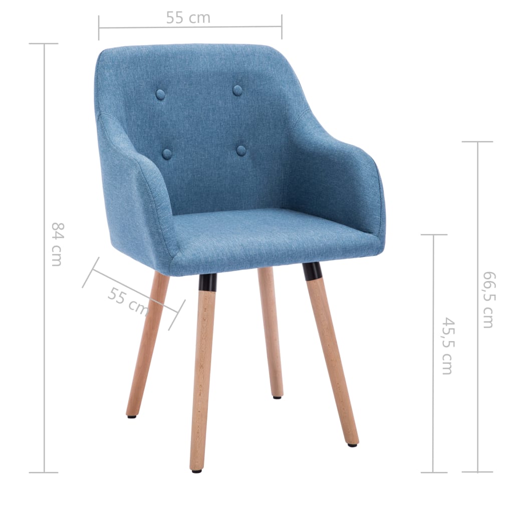 Jídelní židle 6 ks modré textil - obrázek 8