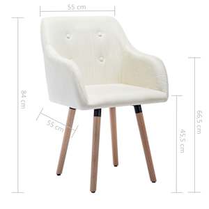 Jídelní židle 6 ks krémové textil - obrázek 8