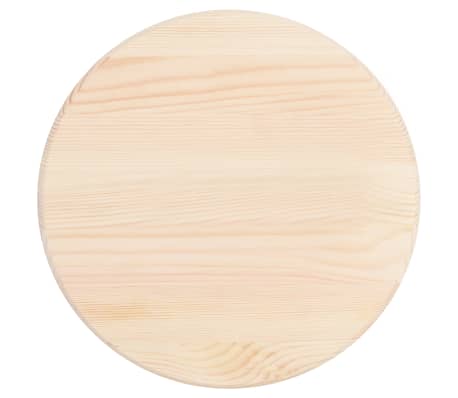 vidaXL Stalviršis, natūrali pušies mediena, apvalus, 25 mm, 50 cm