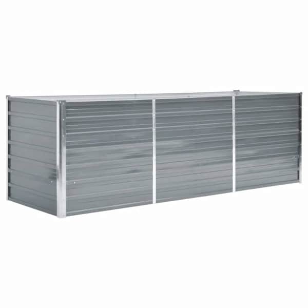 vidaXL taimelava, tsingitud teras, 240 x 80 x 77 cm, hall