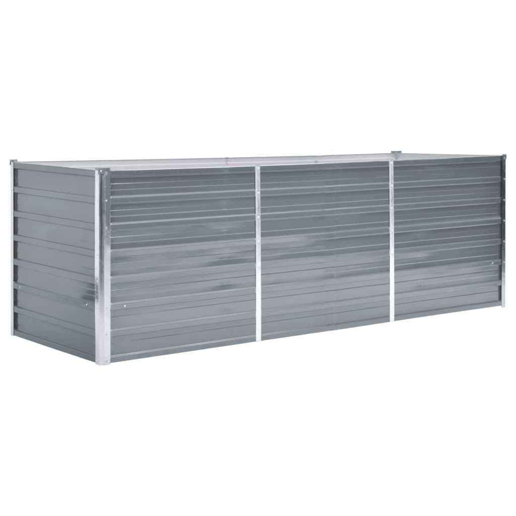 

vidaXL Garden Raised Bed Galvanized Steel 94.5"x31.5"x31.3" Gray