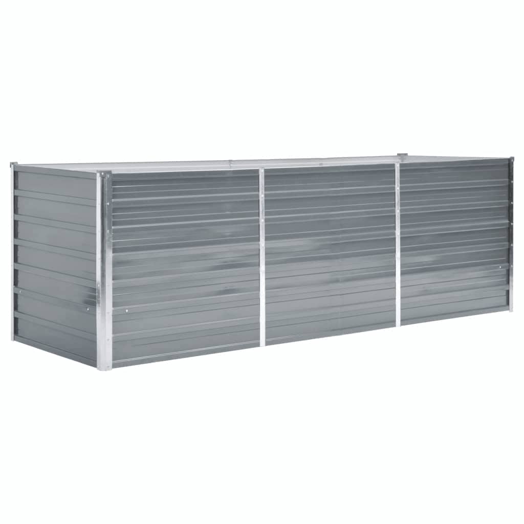 vidaXL Vyvýšený záhon pozinkovaná ocel 240 x 80 x 77 cm šedý
