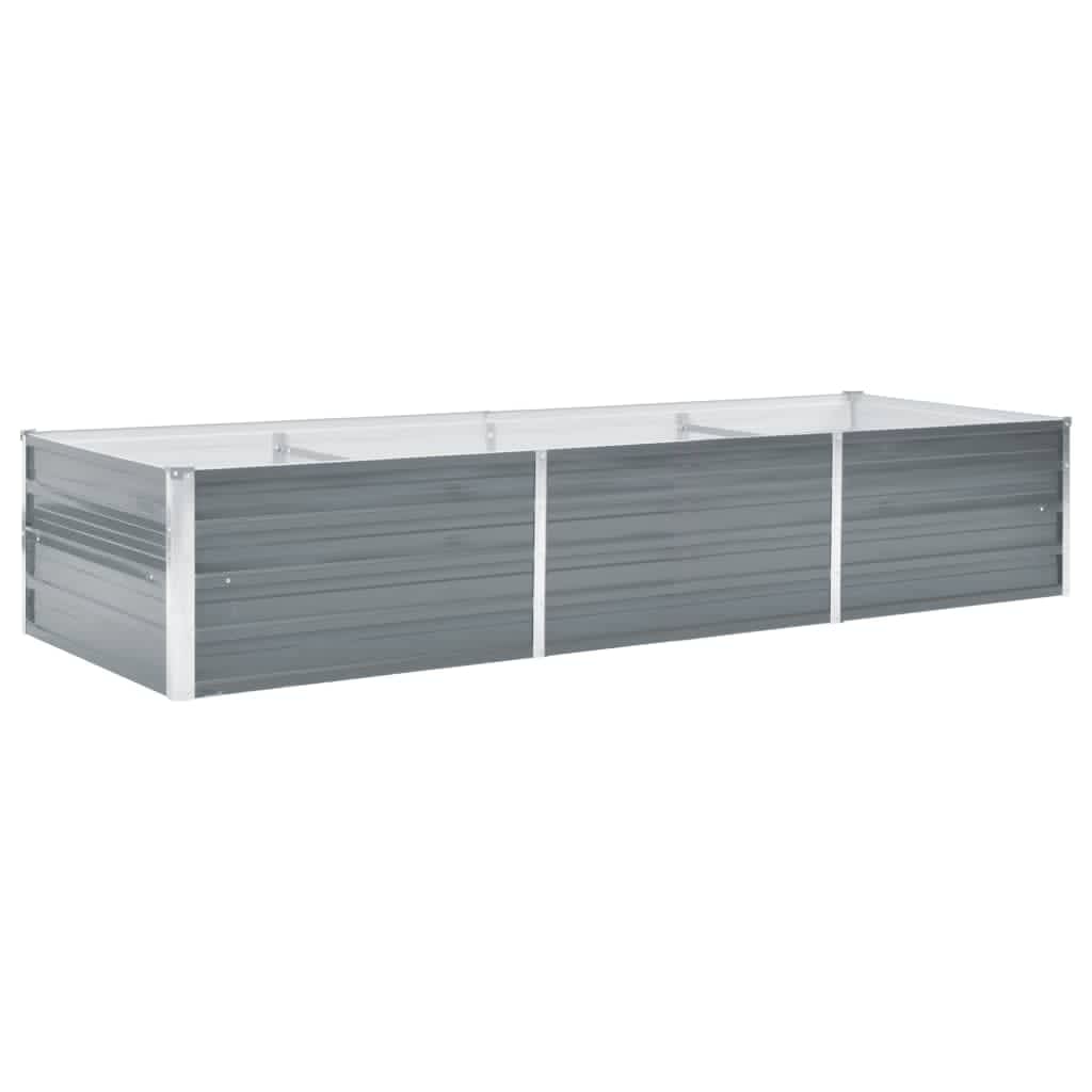 vidaXL Vyvýšený záhon pozinkovaná ocel 240 x 80 x 45 cm šedý