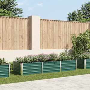 Visoka greda iz pocinkanega jekla 240x80x45 cm zelene barve