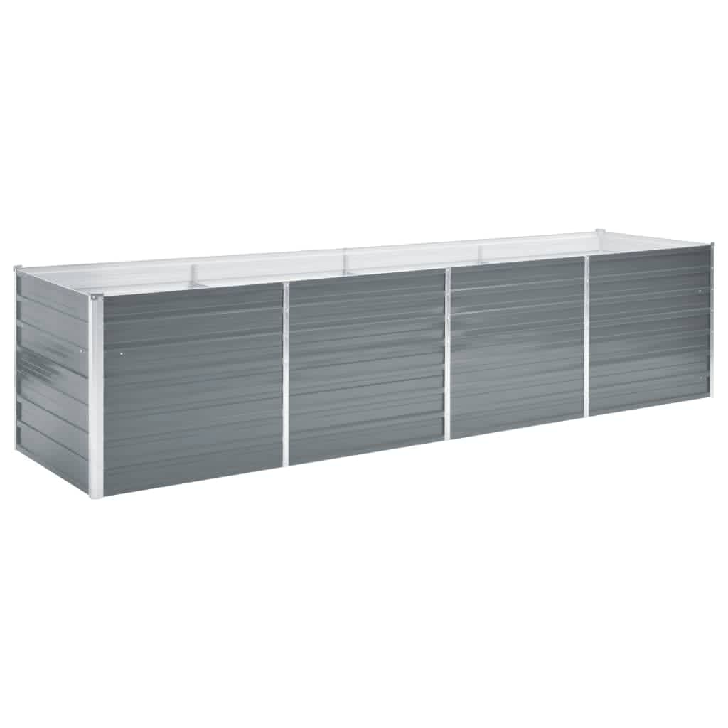 

vidaXL Garden Raised Bed Galvanized Steel 126"x31.5"x31.3" Gray
