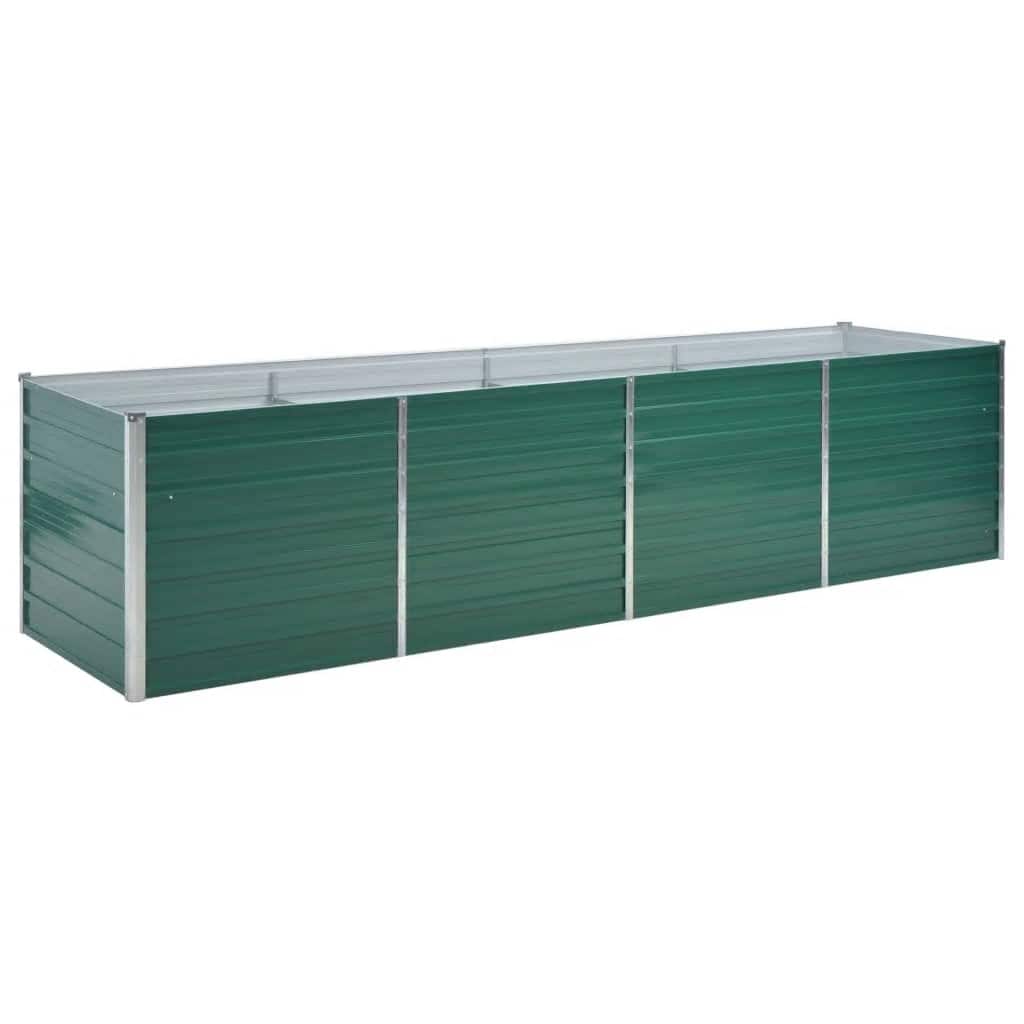 

vidaXL Garden Raised Bed Galvanized Steel 126"x31.5"x31.3" Green