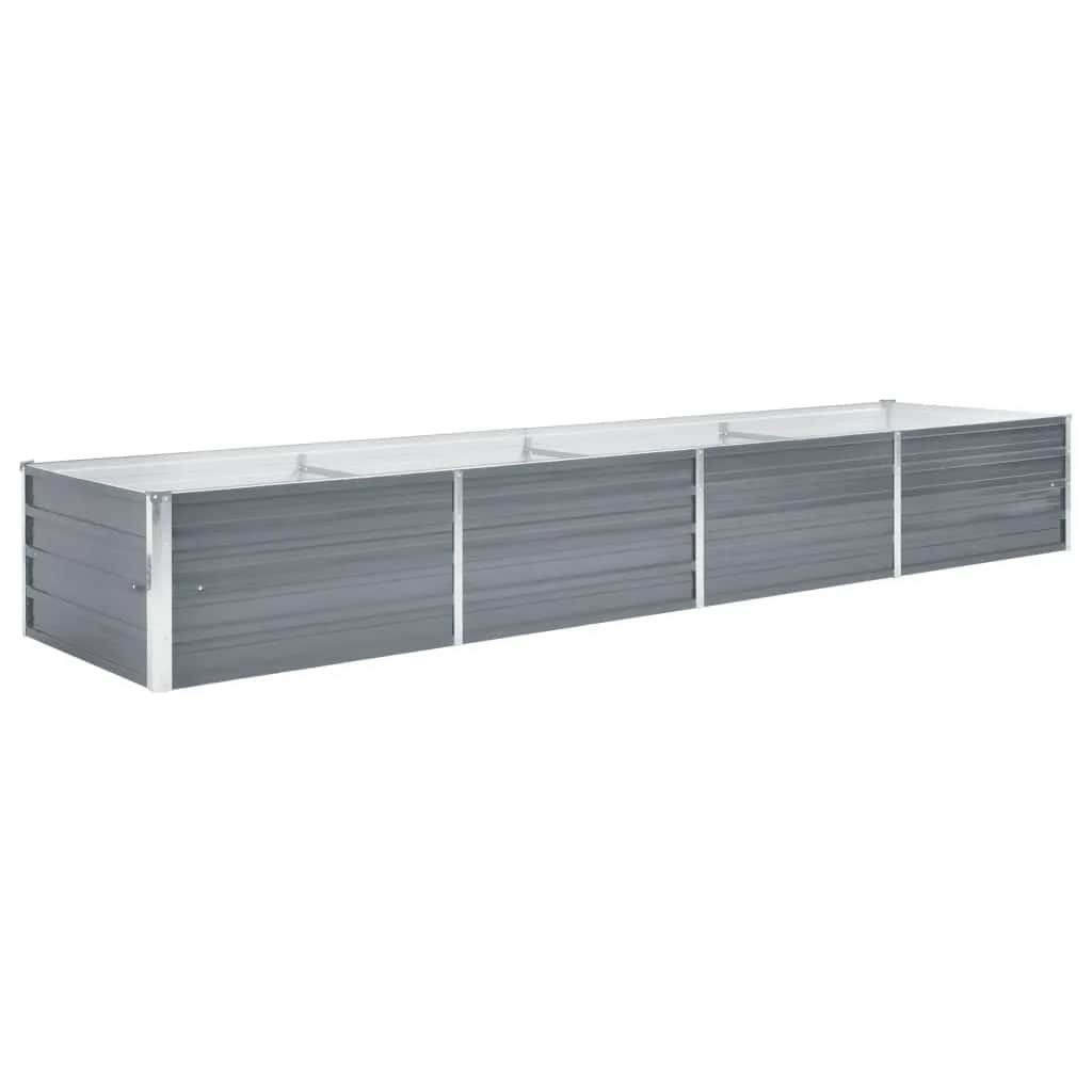 E-shop vidaXL Vyvýšený záhradný záhon, pozinkovaná oceľ 320x80x45 cm, sivý