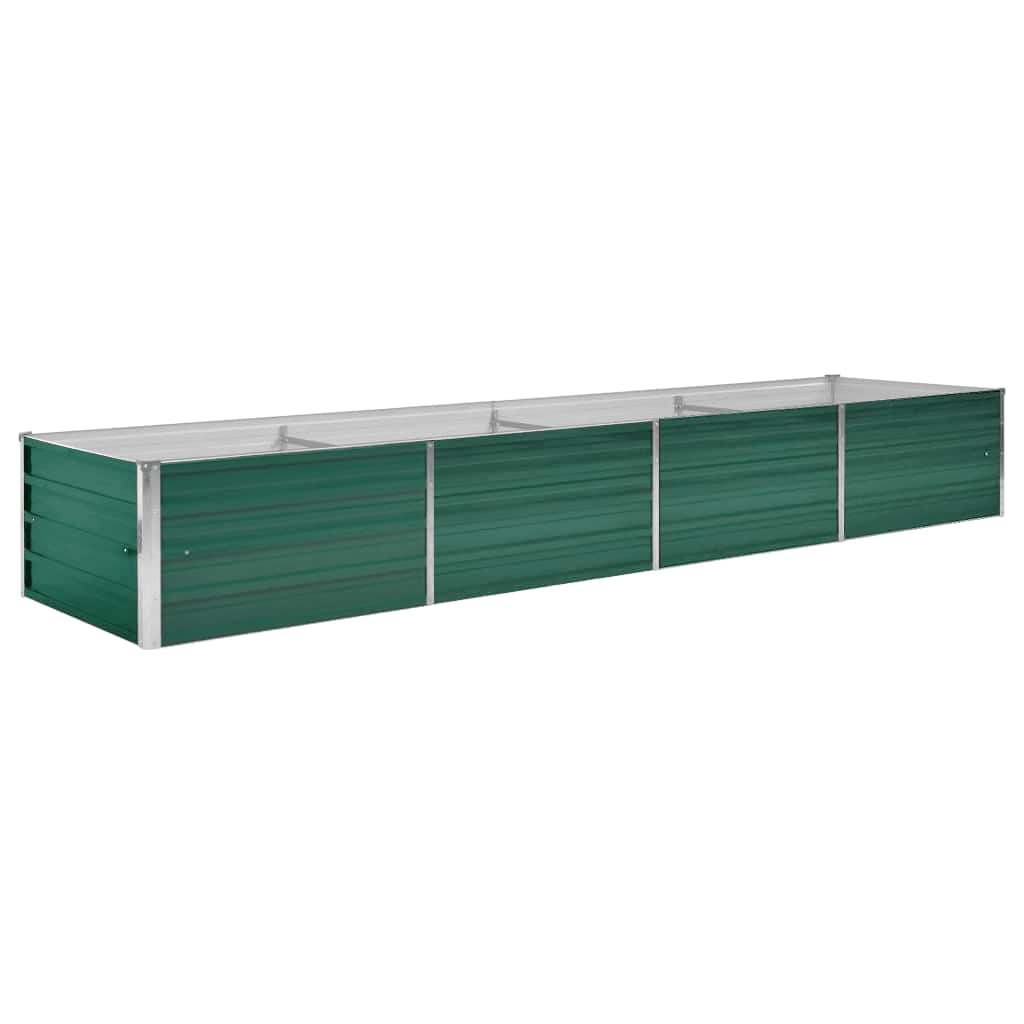 vidaXL Vyvýšený záhon pozinkovaná ocel 320 x 80 x 45 cm zelený