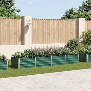 Visoka greda iz pocinkanega jekla 320x80x45 cm zelene barve