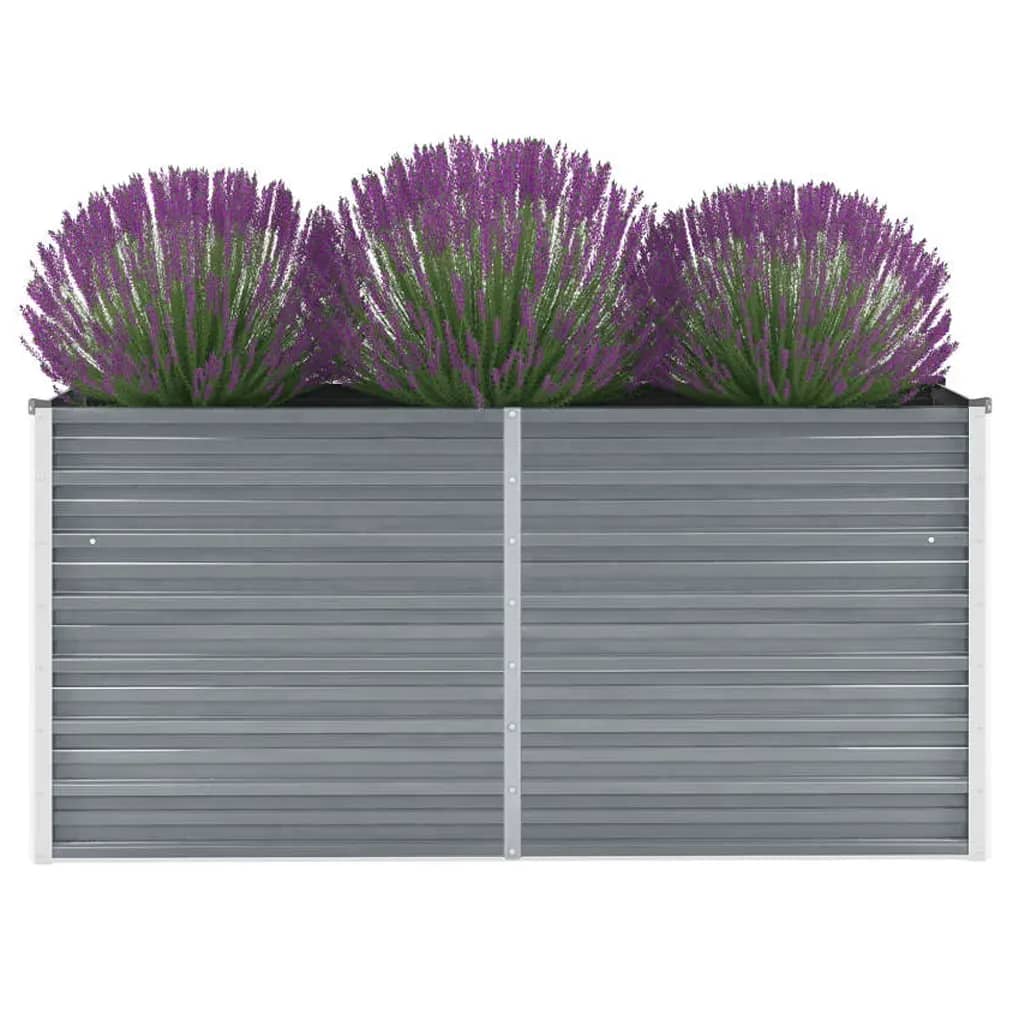 vidaXL Garten-Hochbeet Verzinkter Stahl 160x40x77 cm Grau