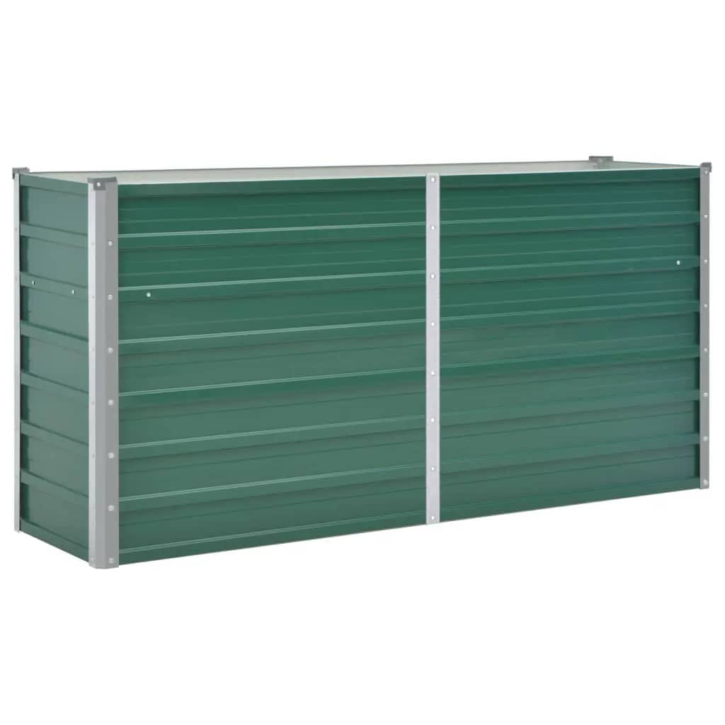 

vidaXL Garden Raised Bed Galvanized Steel 63"x15.7"x31.3" Green