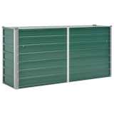 vidaXL Jardinera de jardín de acero galvanizado 160x40x77 cm verde