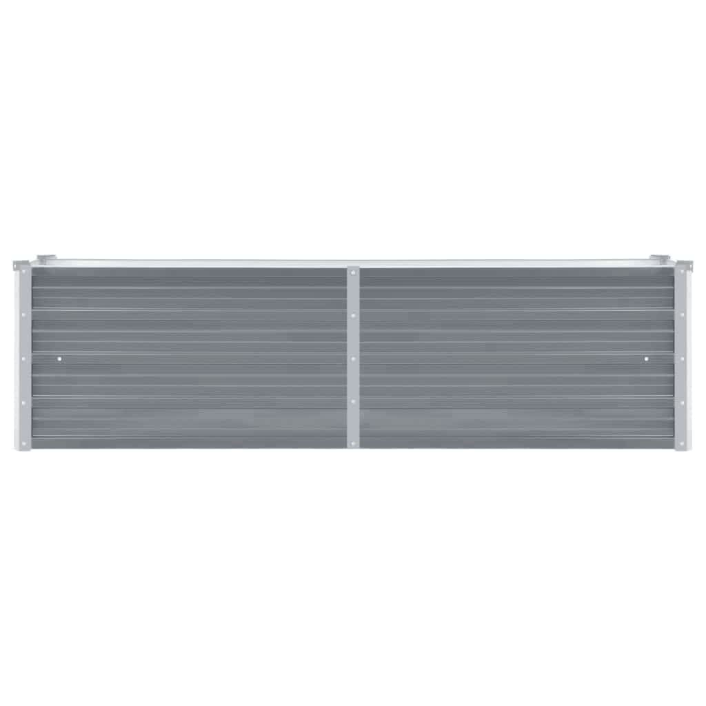 vidaXL Garden Raised Bed Galvanized Steel 63"x15.7"x17.7" Gray