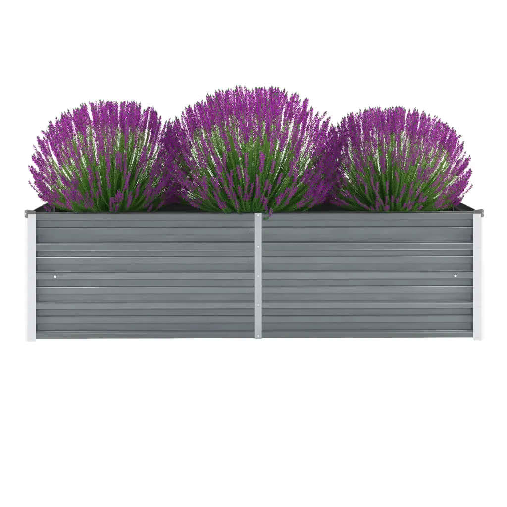 Garden Raised Bed Outdoor Planter Patio Flower Pot Galvanised Steel vidaXL