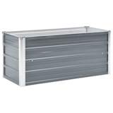 vidaXL Jardinera de jardín de acero galvanizado 100x40x45 cm gris