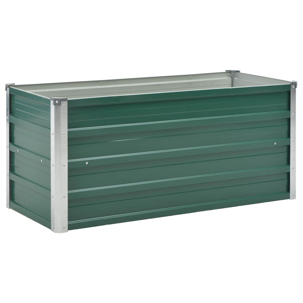 Photos - Flower Pot VidaXL Garden Raised Bed Galvanized Steel 39.4"x15.7"x17.7" Green 