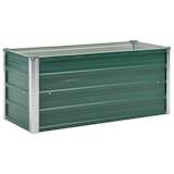 vidaXL Jardinera de jardín de acero galvanizado 100x40x45 cm verde