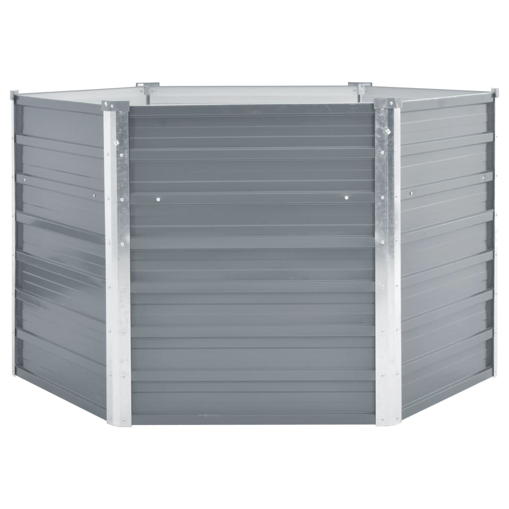 vidaXL Plantenbak verhoogd 129x129x77 cm gegalvaniseerd staal grijs afbeelding