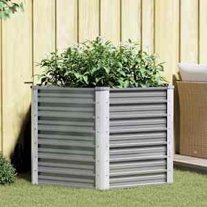 Visoka greda iz pocinkanega jekla 129x129x77 cm sive barve