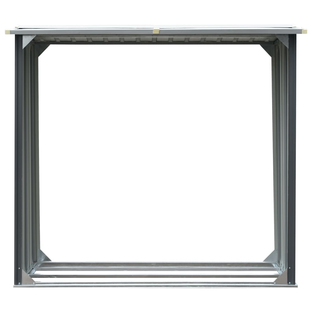 vidaXL Șopron depozitare lemne, oțel galvanizat, 172x91x154 cm, gri