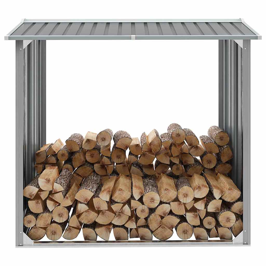 vidaXL Șopron depozitare lemne, oțel galvanizat, 172x91x154 cm, gri