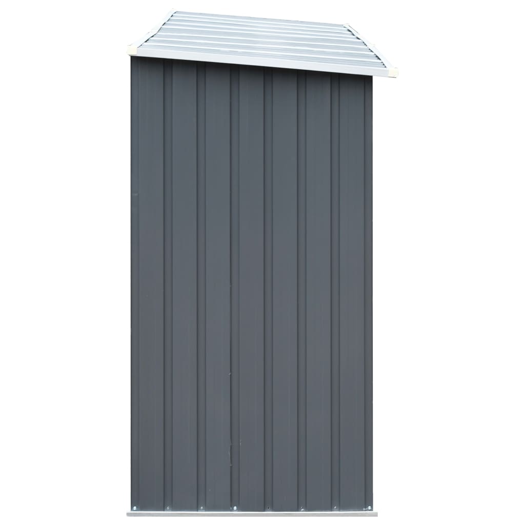 vidaXL Garden Log Storage Shed Galvanized Steel 130"x33"x60" Gray