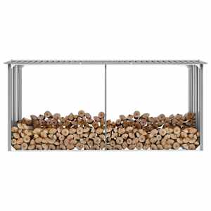 Vrtna lopa za drva pocinkano jeklo 330x92x153 cm sive barve