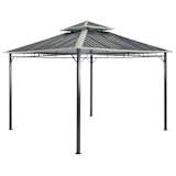 vidaXL pavillon 295 x 295 x 265 cm grå